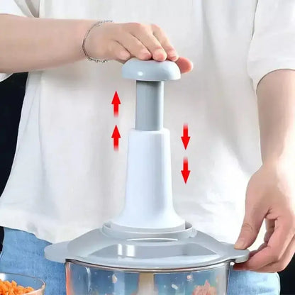 Multi-Functional Hand Press Manual Plastic Chopper 1.5L