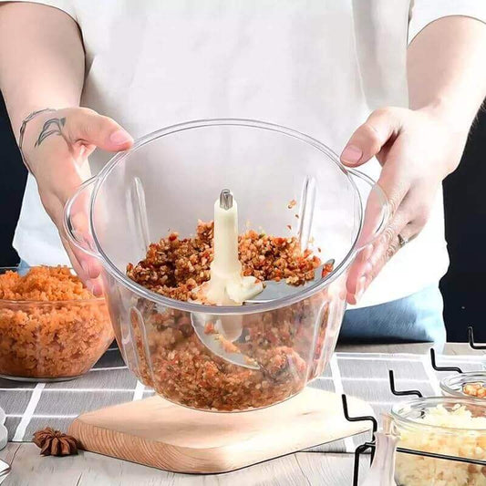 Multi-Functional Hand Press Manual Plastic Chopper 1.5L